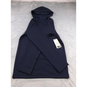 Gaiam Cozy & Cool LS Hoodie NWT Women's Sz Small Slim Fit Navy Heather Pullover
